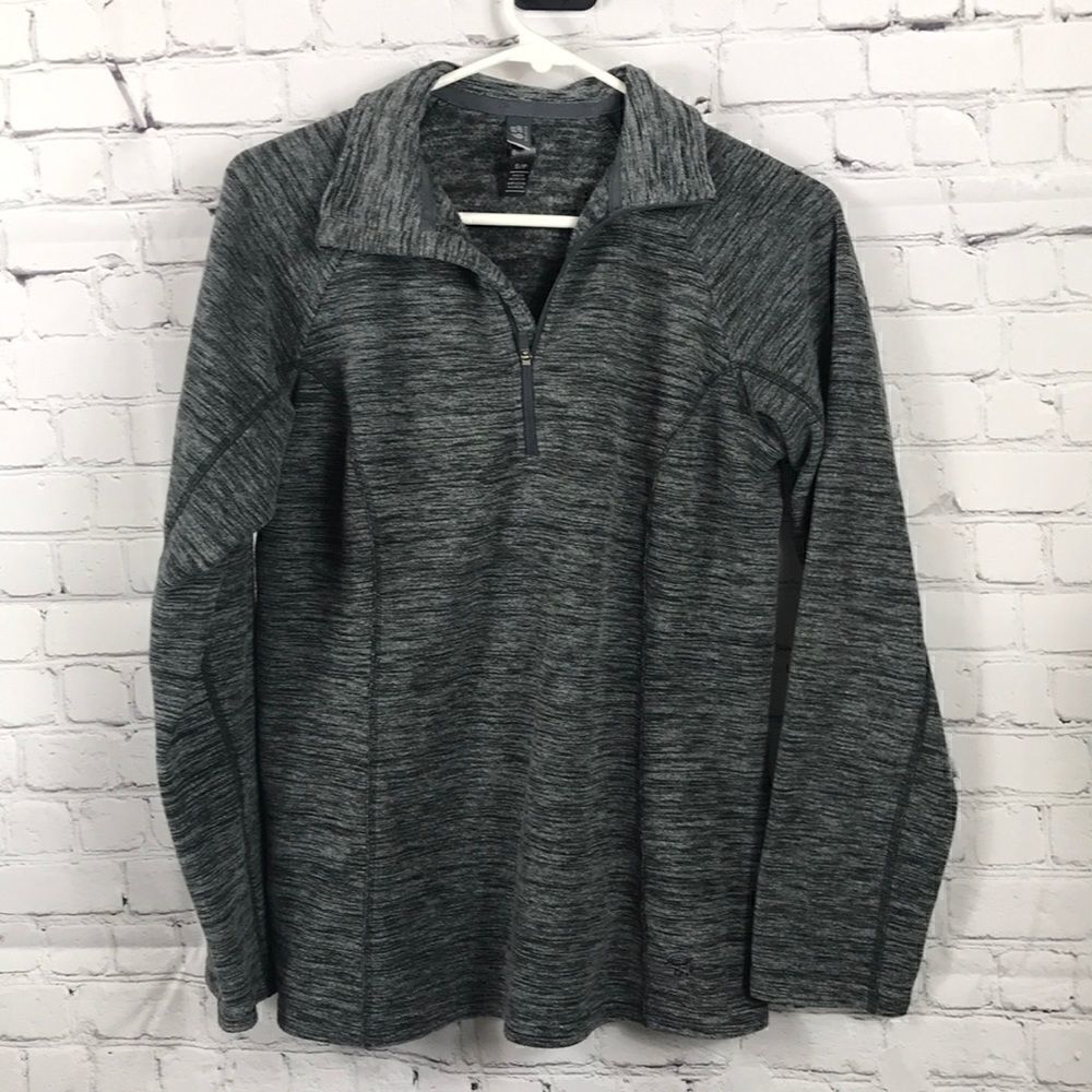 Mountain Hardwear charcoal Heather fleece 1/4 zip pullover sweatshirt small EUC